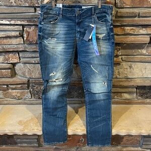 Smoke Rise Slim Fit Distressed Dark Wash Jeans